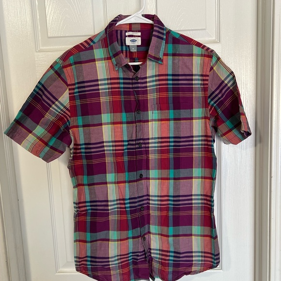 Old Navy Multicolor Plaid Button Down Shirt - Picture 4 of 9